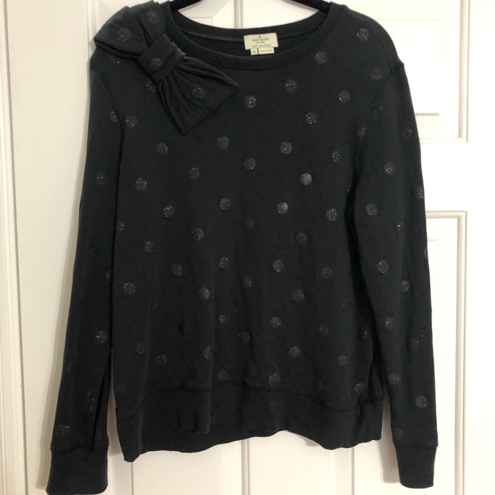 Kate Spade black glitter dot sweatshirt, size M
